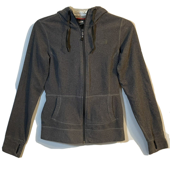 The North Face Size XS Full Zip Hoodie Fleece Jacket Gray Women Lightwei… - Picture 1 of 10